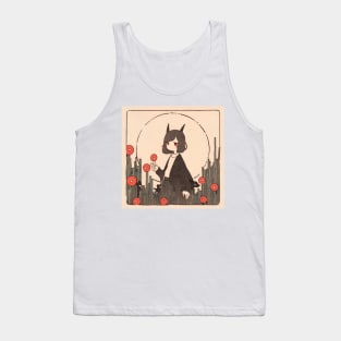 Paper Illustration of Devil Girl Tank Top